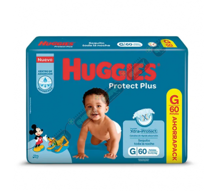 HUGGIES PAÑAL PROT PLUS G AHORRO X 60 - 3546