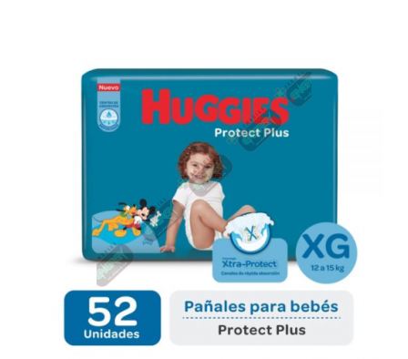 HUGGIES PAÑAL PROT PLUS XG AHORRO X 52 - 3553
