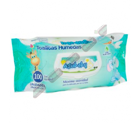 AGUBABY TOALLITA HUM. C/TAPA X 100 UN - 0323