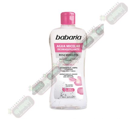 BABARIA AGUA MICELAR ROSA MOSQ 400ML-0128