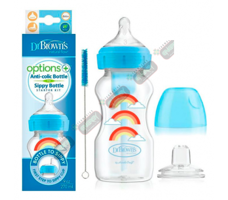 DR BROWNS BIBERON BOCA ANCHA ARCOIRIS 270ML- 7280