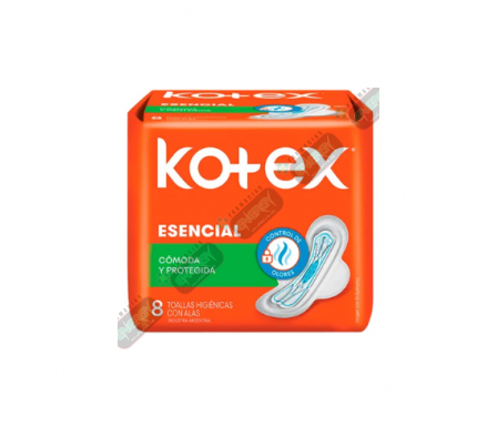 KOTEX ESENCIAL CON ALAS X 8 UNIDADES - 4932