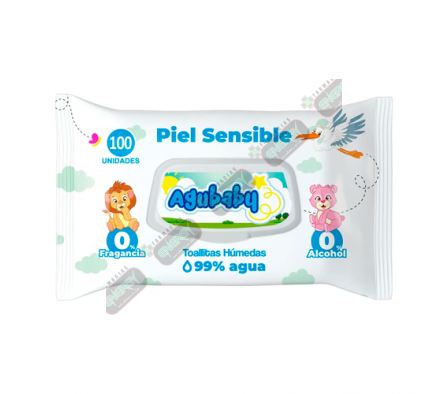 AGUBABY TOALLITA HUM PIEL SENSIBLE X 100 UN - 4949