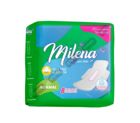 MILENA TOALLA HIGIE NORMAL ALG C/ ALAS X 16 UN