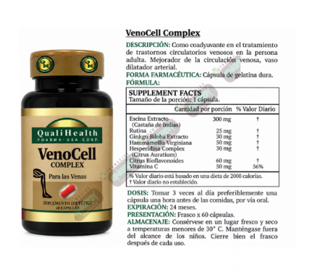 QUALIHEALTH VENOCELL COMPLEX X 60 CAPS-725977
