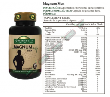QUALIHEALTH MAGNUM MEN X 60 CAPS-605170