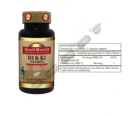 QUALIHEALT D3 & K2  X 60 CAPS-725908