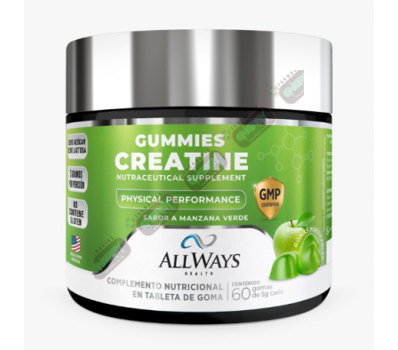 ALLWAYS CREATINA GUMMIES X 60 SABOR MANZANA-8625