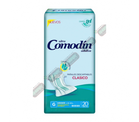 PAÑAL ADULTO ULTRA COMODIN CLASICO GRANDE X 20 UN-0089