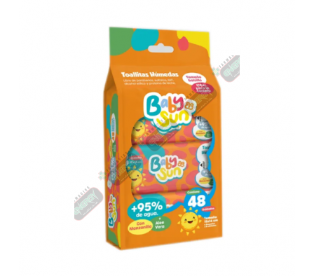 TOALLITAS HUMEDAS BABYSUN MANZANILLA PACK X 6 UN-8480