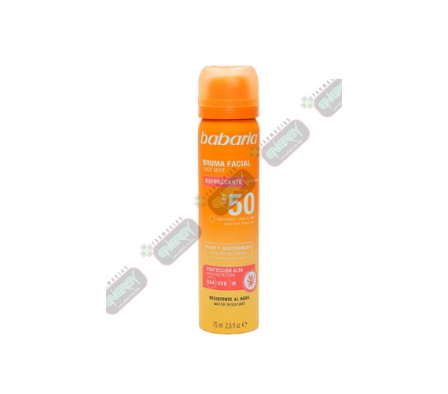 BABARIA BRUMA FACIAL REFRESC. ALOE Y NIAC. SPF50 75ML-9144